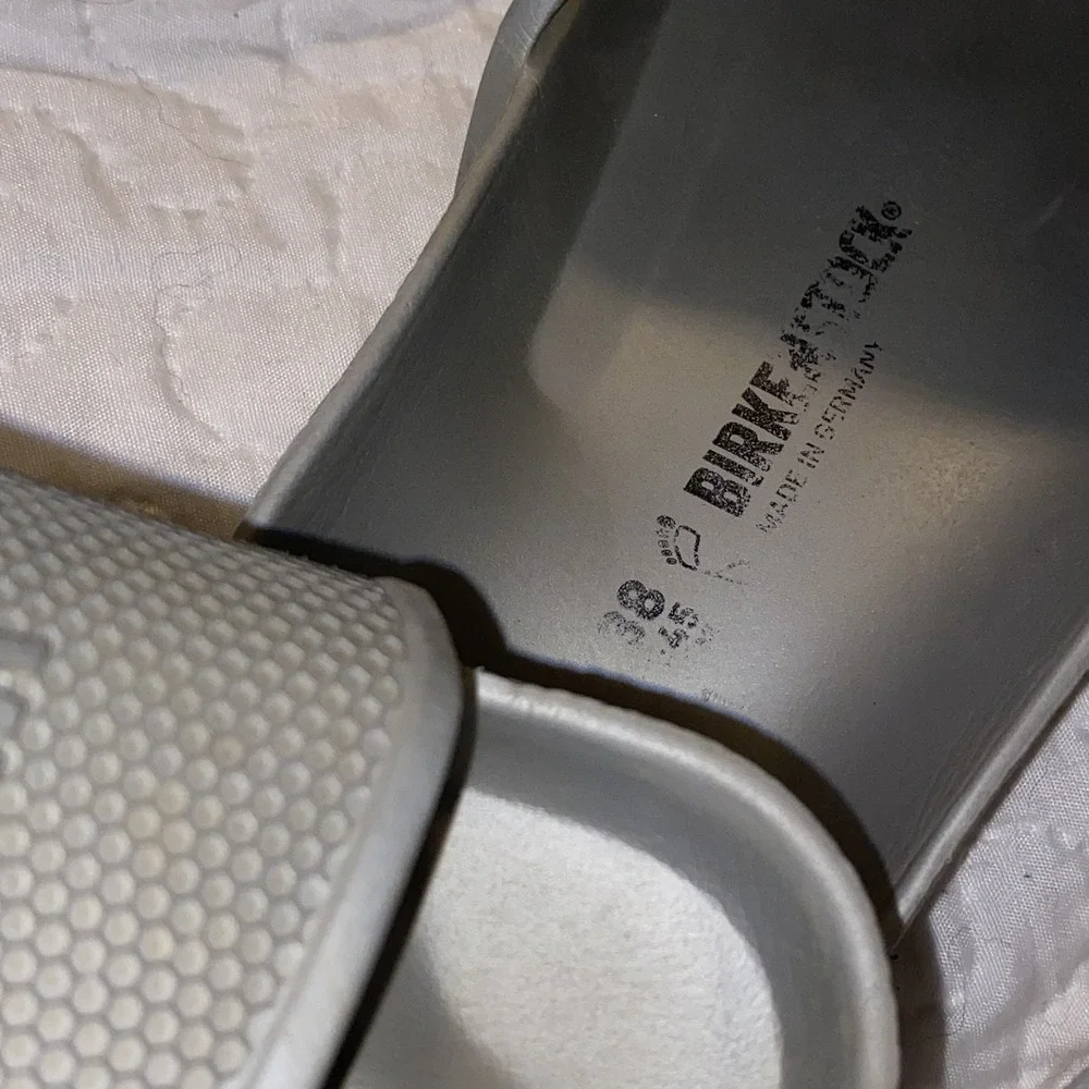 Birkenstock Barbados EVA silver Slides ‎ Unisex Sz.38 W 7-7.5 M 5.5-6 Authentic